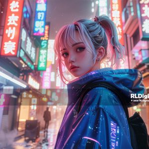 Neon Drifter of the Electric Alley