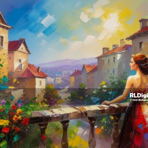 Sunlit Balcony Over the City