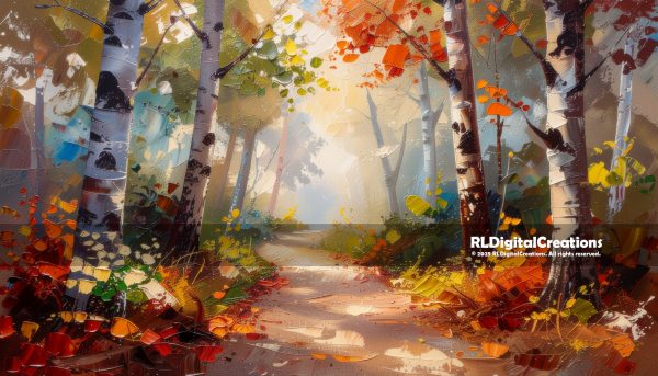 Radiant Pathway Through the Painted Forest