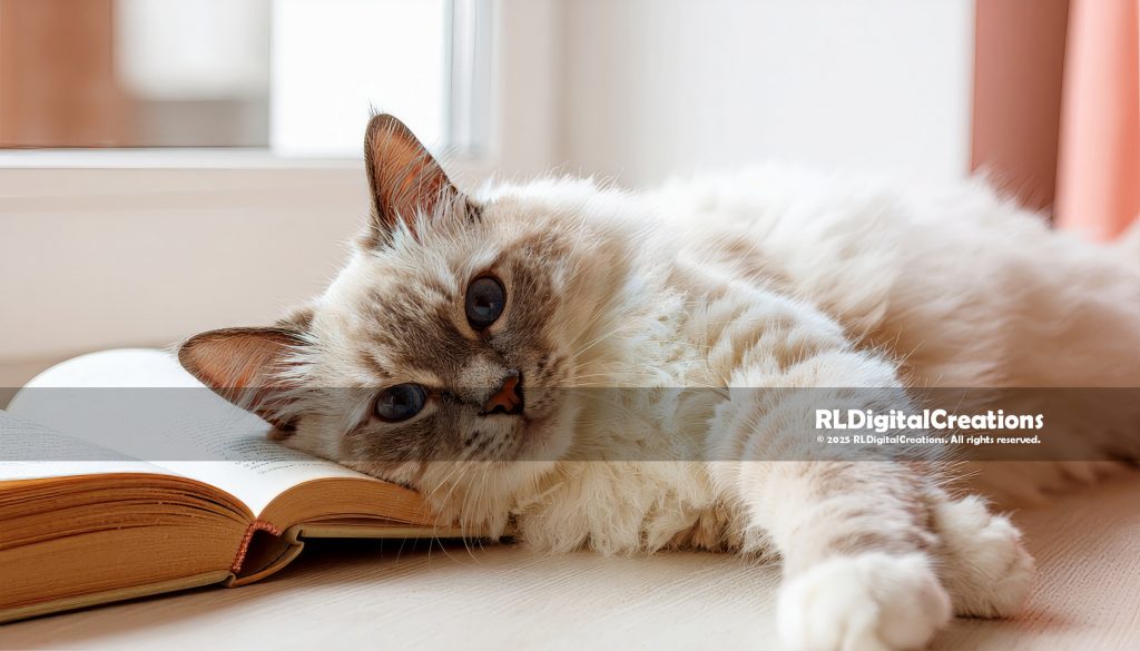 Storybook Dreams – Cozy Birman Cat Digital Art