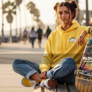 Boardwalk Sunshine – Skater Girl Digital Art