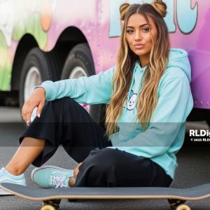 Pastel Street Cruiser – Skater Girl Digital Art
