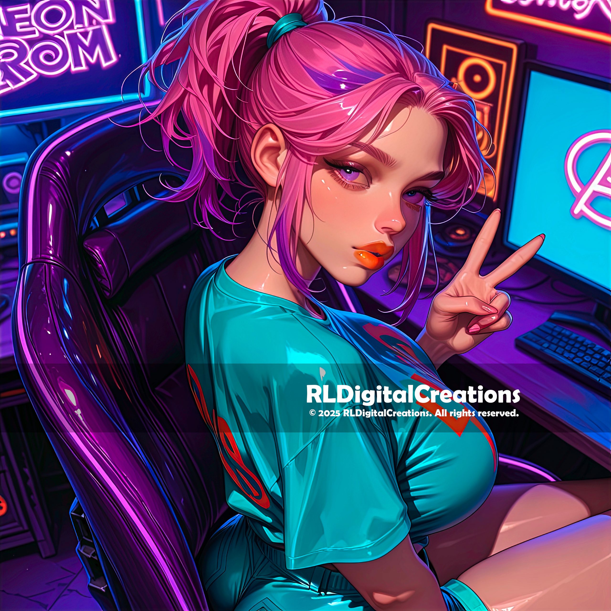 Neon Room Peace Sign