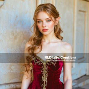 Crimson Whisper of the Golden-Eared Muse